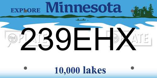 239EHX Minnesota License Plate