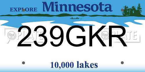 239GKR Minnesota License Plate