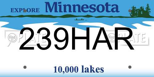 239HAR Minnesota License Plate