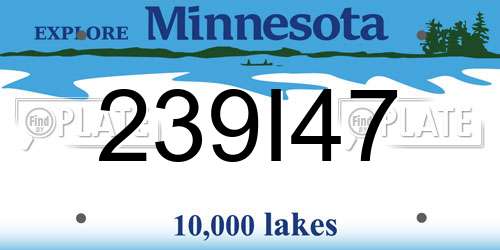 239I47 Minnesota License Plate