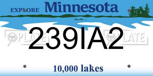 239IA2 Minnesota License Plate