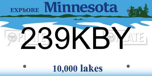 239KBY Minnesota License Plate