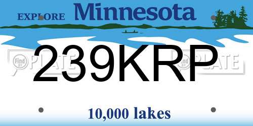 239KRP Minnesota License Plate
