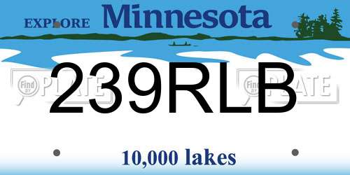 239RLB Minnesota License Plate