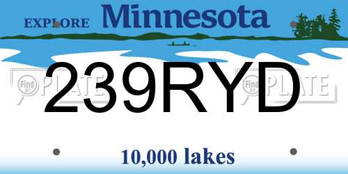 239RYD Minnesota License Plate