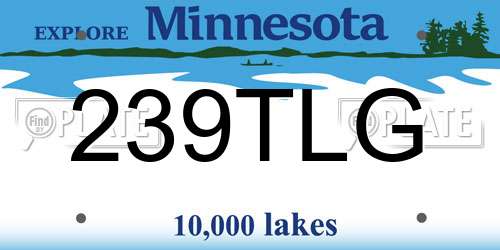 239TLG Minnesota License Plate