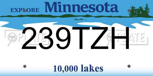 239TZH Minnesota License Plate