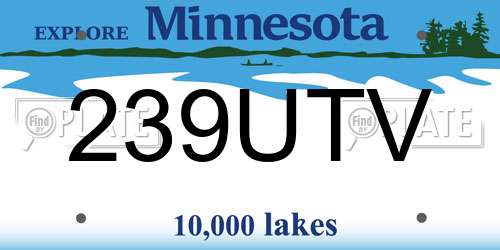 239UTV Minnesota License Plate