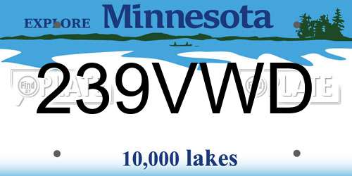 239VWD Minnesota License Plate
