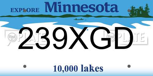 239XGD Minnesota License Plate