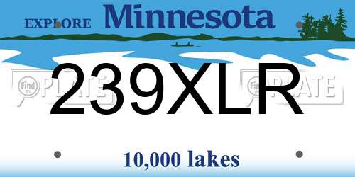 239XLR Minnesota License Plate