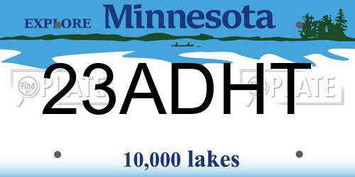 23ADHT Minnesota License Plate