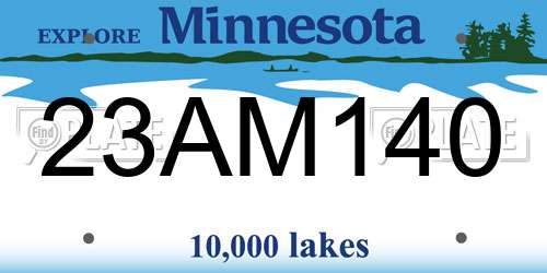 23AM140 Minnesota License Plate