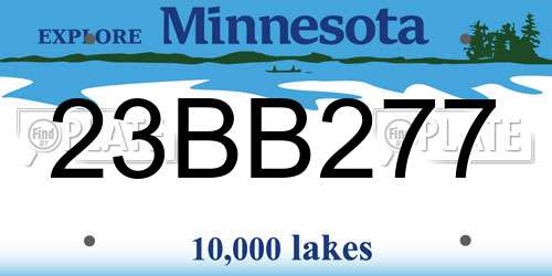 23BB277 Minnesota License Plate