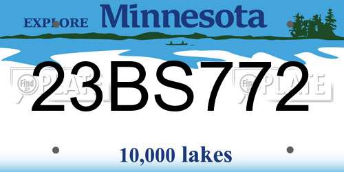 23BS772 Minnesota License Plate