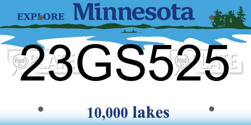 23GS525 Minnesota License Plate