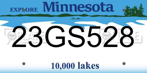 23GS528 Minnesota License Plate