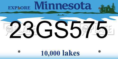 23GS575 Minnesota License Plate