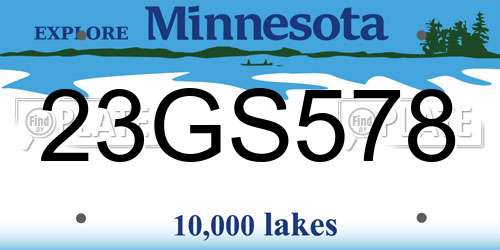 23GS578 Minnesota License Plate