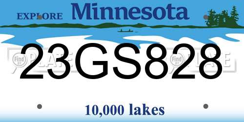 23GS828 Minnesota License Plate
