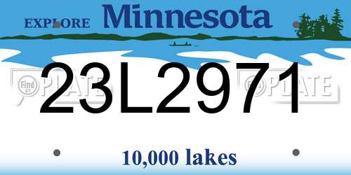 23L2971 Minnesota License Plate