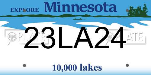 23LA24 Minnesota License Plate