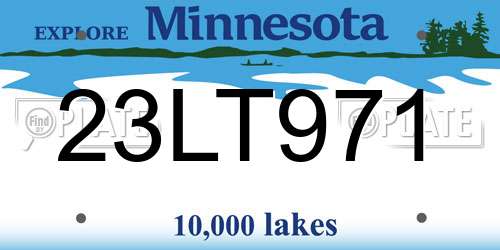 23LT971 Minnesota License Plate