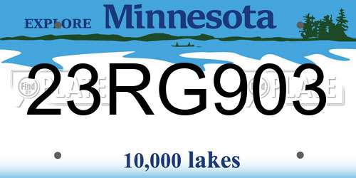 23RG903 Minnesota License Plate