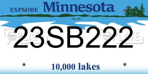 23SB222 Minnesota License Plate