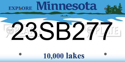 23SB277 Minnesota License Plate