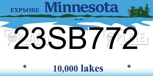 23SB772 Minnesota License Plate