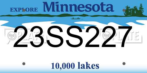 23SS227 Minnesota License Plate