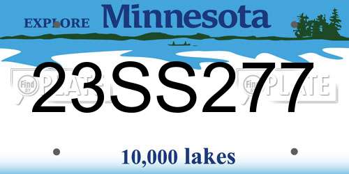 23SS277 Minnesota License Plate