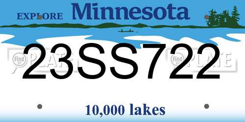 23SS722 Minnesota License Plate