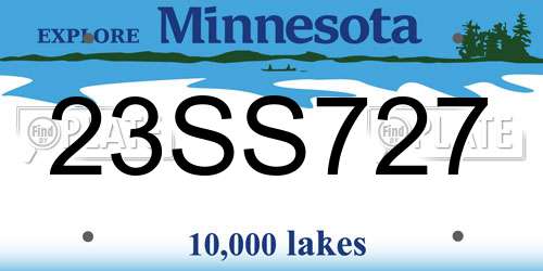 23SS727 Minnesota License Plate