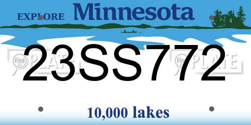 23SS772 Minnesota License Plate