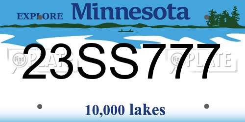 23SS777 Minnesota License Plate
