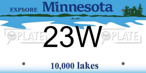 23W Minnesota License Plate