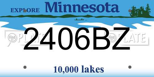 2406BZ Minnesota License Plate