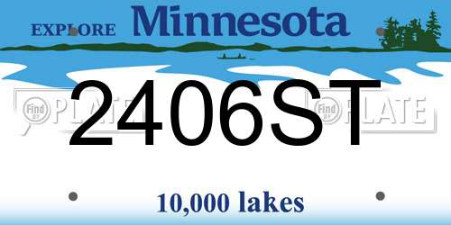 2406ST Minnesota License Plate