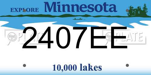 2407EE Minnesota License Plate