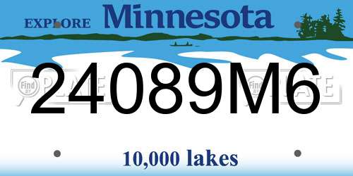 24089M6 Minnesota License Plate