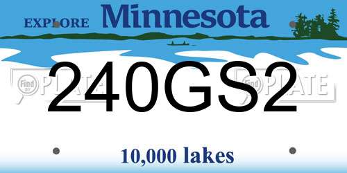 240GS2 Minnesota License Plate
