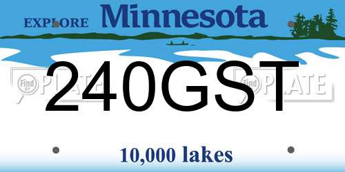240GST Minnesota License Plate