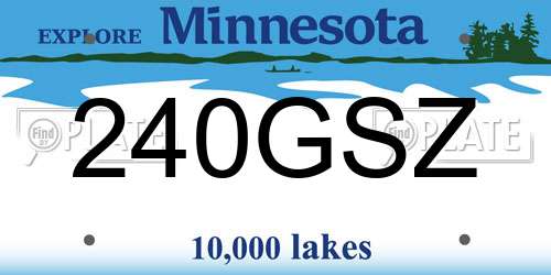 240GSZ Minnesota License Plate