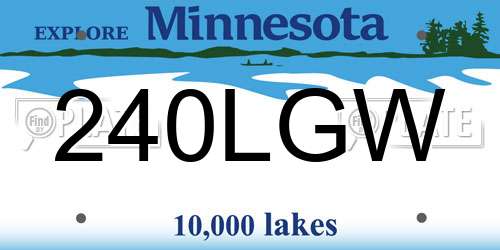240LGW Minnesota License Plate