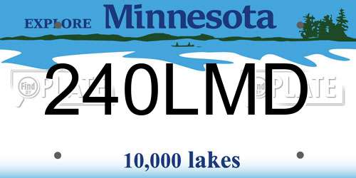 240LMD Minnesota License Plate