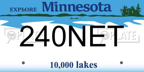 240NET Minnesota License Plate