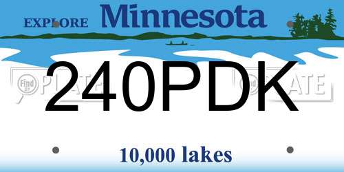 240PDK Minnesota License Plate