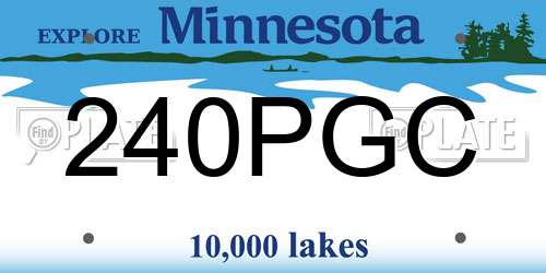 240PGC Minnesota License Plate